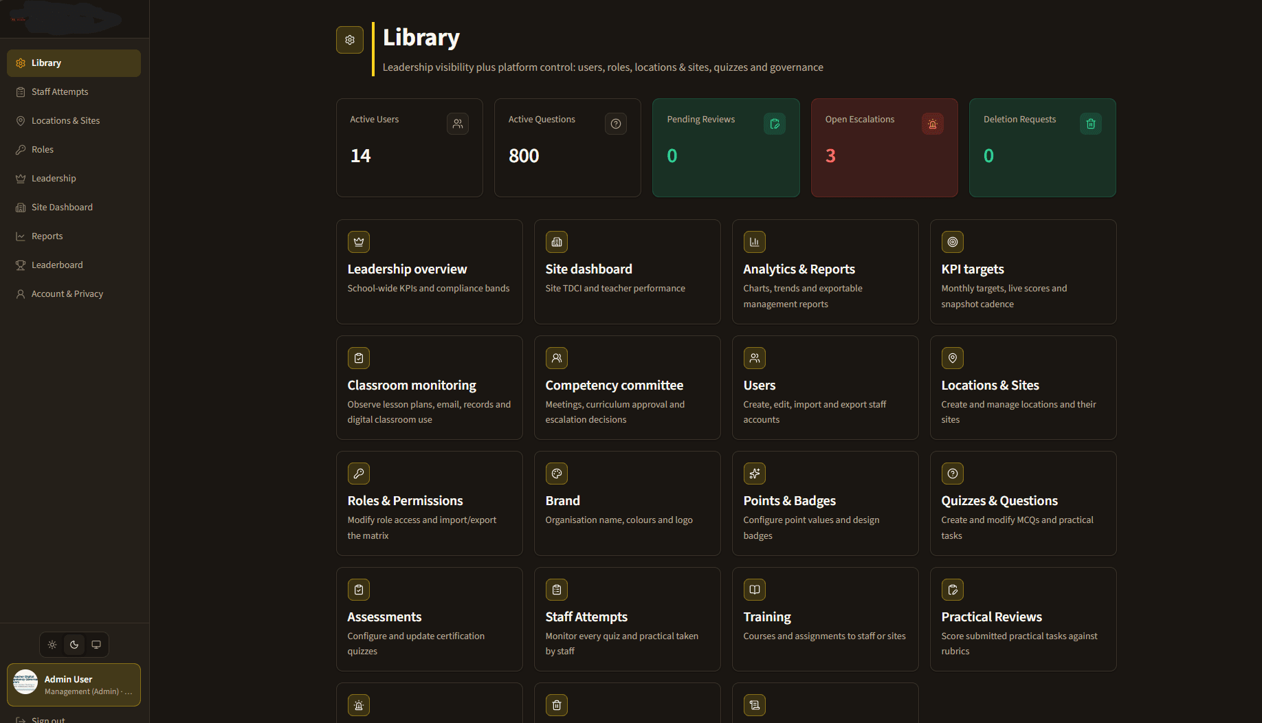 Digital Competency Framework application interface
